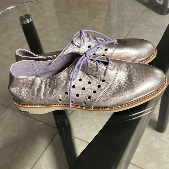 Johnston & Murphy lilac metallic leather soft moccasins Sz 8,5 new - Picture 7 of 11